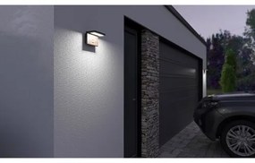 Panlux PN42300006 Záhradné LED nástenné svietidlo so senzorom Natura N S, antracit, 12 W