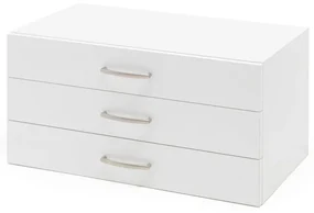 Zásuvková jednotka, 3 široké zásuvky, 375x720x410 mm, biela