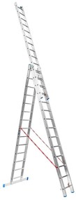 Hliníkový trojdielny výsuvný rebrík VENBOS PROFI, 3x14 priečok, 9 m