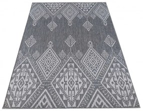 Dizajnový sivý kobrec s prepracovaným vzorom Šírka: 80 cm | Dĺžka: 150 cm