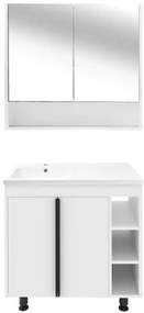 Kúpeľňová súprava s umývadlom a zrkadlovou skrinkou Naturel Lucca 79x70x45 cm biela lesk LUCCASET80W, 1 ks