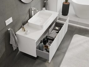 Mexen Rivel, kúpeľňová skrinka 120 cm, 1 zásuvka, drážkovaná, biela matná, 91A20-12047-1-BF01