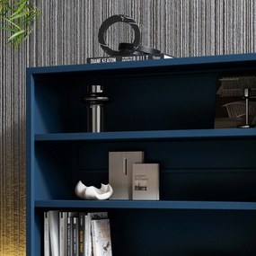 Nízky policový regál LUCA, 1000 x 900 x 350 mm, Modern: tmavomodrá farba