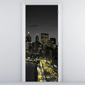 Fototapeta na dvere - Nočná metropola (95x205cm)