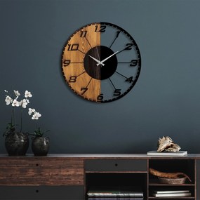 Dekoratívne nástenné hodiny WALLIE LINEAR 56 cm orech/čierne