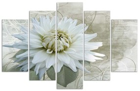 Gario Obraz na plátne Biely kvet - 5 dielny Rozmery: 100 x 70 cm