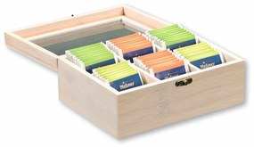 Kesper 57902 Organizér na čaje bambus, 6 priehradok, biela, 21,5 x 16 x 9 cm