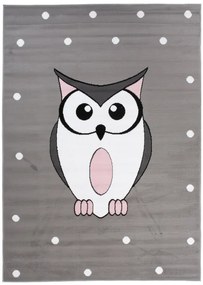 Detský koberec PINKY DF01A Owl sivý