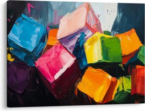 Obraz - Farebné kocky (70x50 cm)