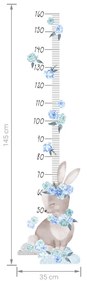 Samolepiaci meter na stenu ZAJČIK do detskej izby MODRÝ