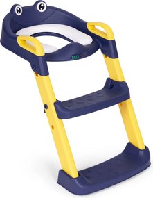Detská nástavka na toaletu so schodíkmi, protišmyková, mäkké sedadlo, modrá ECOTOYS