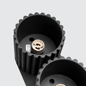 Stropné svietidlo Aura, 2x čierne hliníkové tienidlo, (10 cm)