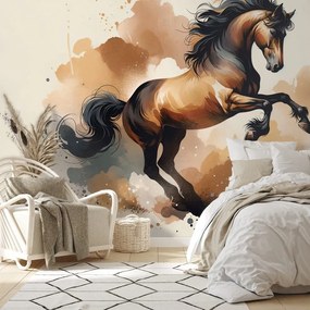 Tapeta dynamický hnedý kôň v pohybe