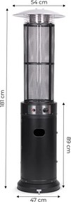 Plynový ohrievač slnečníkov 11 kW na terasu, záhradu, redukčný kryt hadice