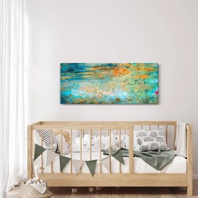 Obraz modrej abstrakcie (120x50 cm)