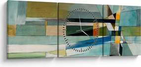 Obraz - Abstrakcia (s hodinami) (90x30 cm)