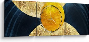 Obraz - Kruhy (s hodinami) (90x30 cm)