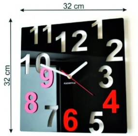 Nástenné hodiny Quartz, nalepovacie dekorácie, 3D zrkadlové nálepky Xmomo FL-z7-RAL9005-1018 HEU-