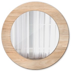 Okrúhle ozdobné zrkadlo na stenu Textúra dreva fi 50 cm