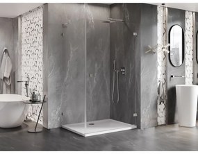 Mexen Lunar-B L pravý výklopný sprchový kút 100 x 90 cm, číre sklo, brúsená oceľ, 832L-100-090-97-00-P