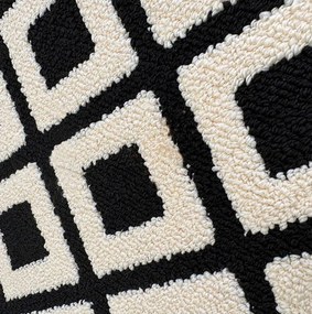TZ Bielo-čierny obdĺžnikový koberec Strado Polo Chessboard s kosoštvorcovým vzorom Rozmer: 160x230 cm