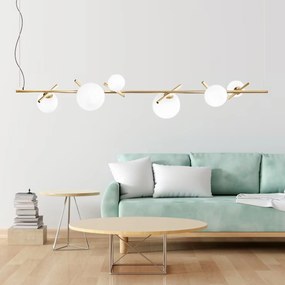 Toolight Toolight, stropné svietidlo 145cm 6xG9 APP1664-6CP, zlatá-biela, OSW-05705