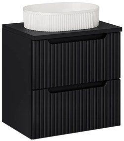 Závěsná skříňka Nova Black Beyond I s deskou a umyvadlem 60 cm černá