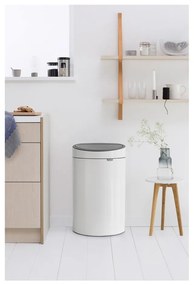 Biely dotykový oceľový odpadkový kôš 40 l Touch Bin – Brabantia