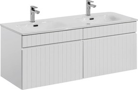 Comad Kúpeľňová skrinka s keramickým dvojumývadlom Iconic White 120 cm - biela