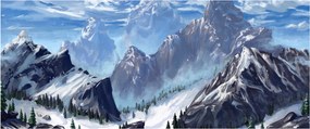 Obraz - Maľované hory (120x50 cm)