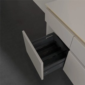 VILLEROY &amp; BOCH Legato závesná skrinka pod umývadlo na dosku (umývadlo v strede), 5 zásuviek, 1400 x 500 x 550 mm, Soft Grey, B58600VK