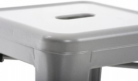 Stohovateľná kovová stolička Arm - Strieborná