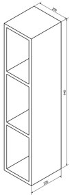 Sapho Sapho, ESPACE otvorená policová skrinka 20x94x22cm,biela (ESP130), ESC130-3030