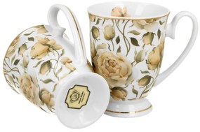 Porcelánový hrnček na nohe Royal English Roses White 320 ml sada 2ks