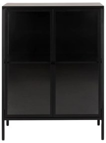 Čierna kovová vitrína Actona Newcastle, výška 98,7 cm