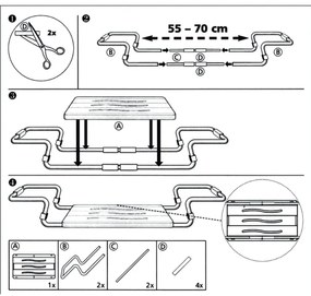 Spirella Nastaviteľné sedátko do vane, biela, 55–65 cm