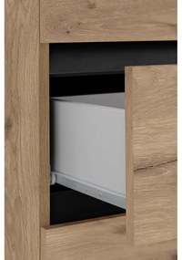 Vysoká úzka kúpeľňová skrinka v dekore duba v prírodnej farbe 38x130 cm Wisla – Støraa