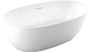 Rea Roma, voľne stojaca vaňa 170x75 cm, biela, čierny click-clack, KPL-W6128