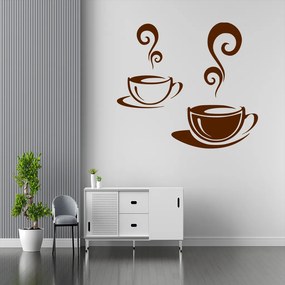 Veselá Stena Samolepka Biela a čierna káva Farba: hnedá, Veľkosť: 100 x 90 cm