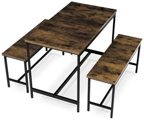 Autronic BONTEC Jedálenský set s 2 stoličkami, 110x60x75cm, mdf, old wood, AUT-G1175 OLW Farba: Hnedá