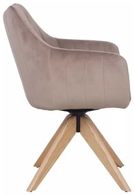 Jedálenská stolička Azalia D Velvet, béžová / dub