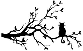 Nástenná dekorácia 80x50 cm vetva kov