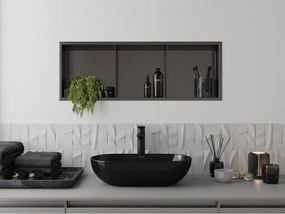 Mexen X-Wall-NR, polica na zapustenie bez príruby 90 x 30 cm, grafitová matná - 19E1903010S