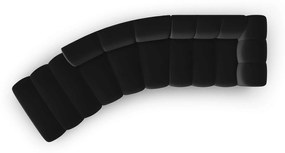 Päťmiestna pohovka pauline ľavá 335 cm zamat čierna MUZZA