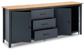 Tmavomodrá komoda z borovicového dreva 190x80 cm Miranda – Marckeric