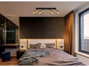 Globo 15560-4 - Bodové svietidlo MILLEY 4xE27/40W/230V čierna/mosadz