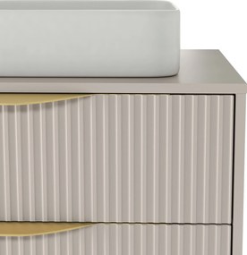 Závěsná skříňka pod umyvadlo Avila s deskou 80 cm kašmír/zlatá