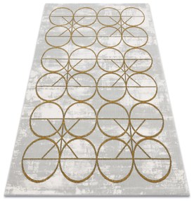 Koberec EMERALD exkluzívny 1010 glamour, kruhy krémovo / zlatý