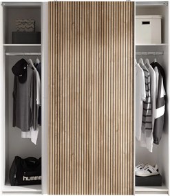 Šatníková skriňa Berno, 170 cm, biela/dub