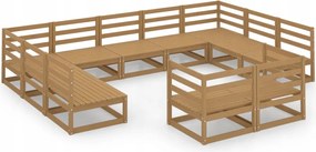 vidaXL 11-dielna sada sedacieho nábytku do záhrady, borovicové drevo